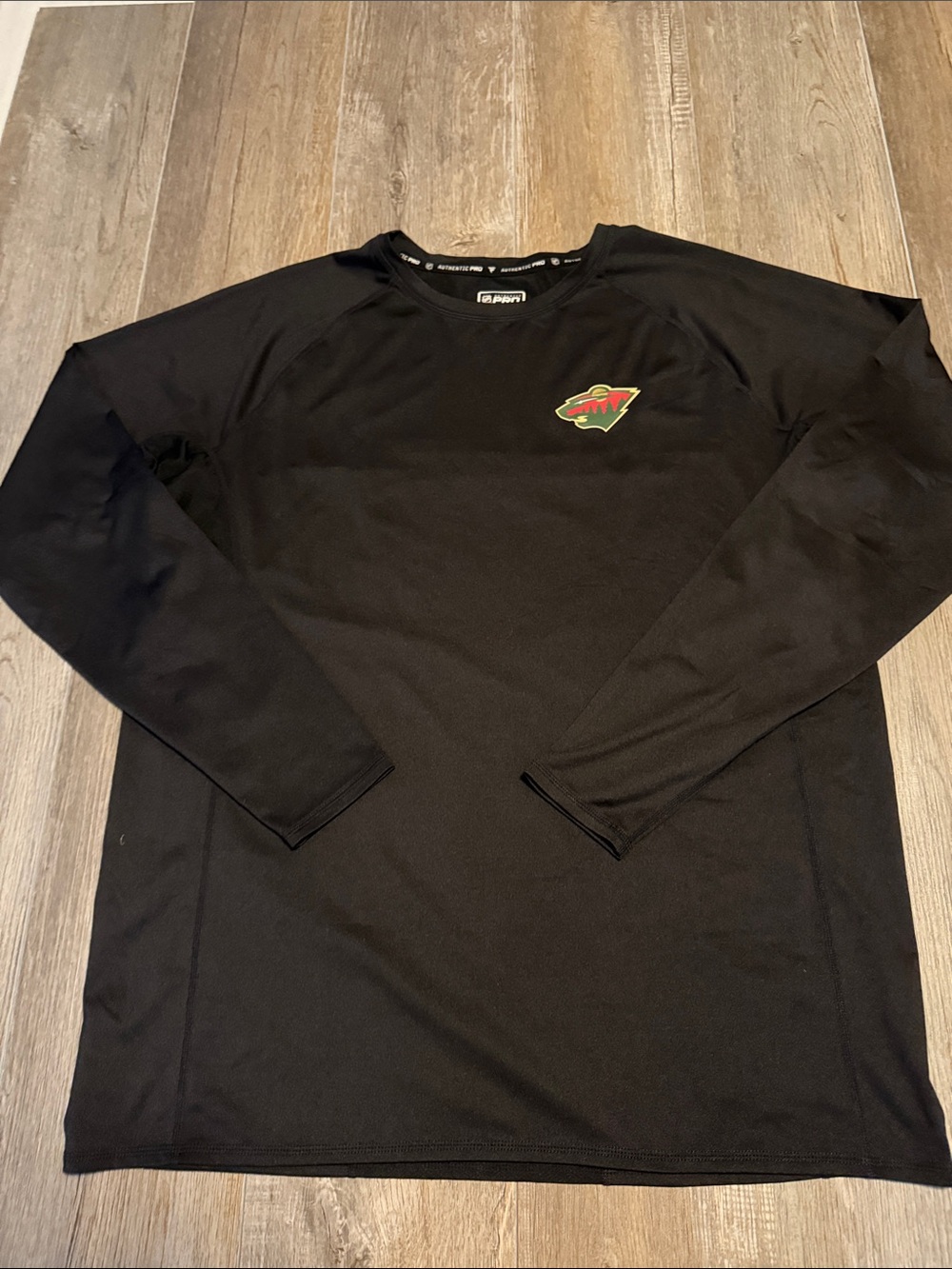 Fanatics NHL Minnesota Wild Black Long Sleeve Performance Shirt